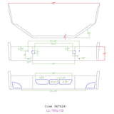 Volvo VNL 14" Set Back Axle Bumper with Tow Holes