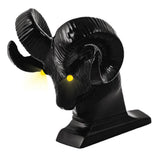 Black Ram's Head Hood Ornament with LED Eyes