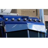 Peterbilt 379, 388, 389 Chrome Plated Stainless Steel 12" to 8" Forward Bowtie Visor
