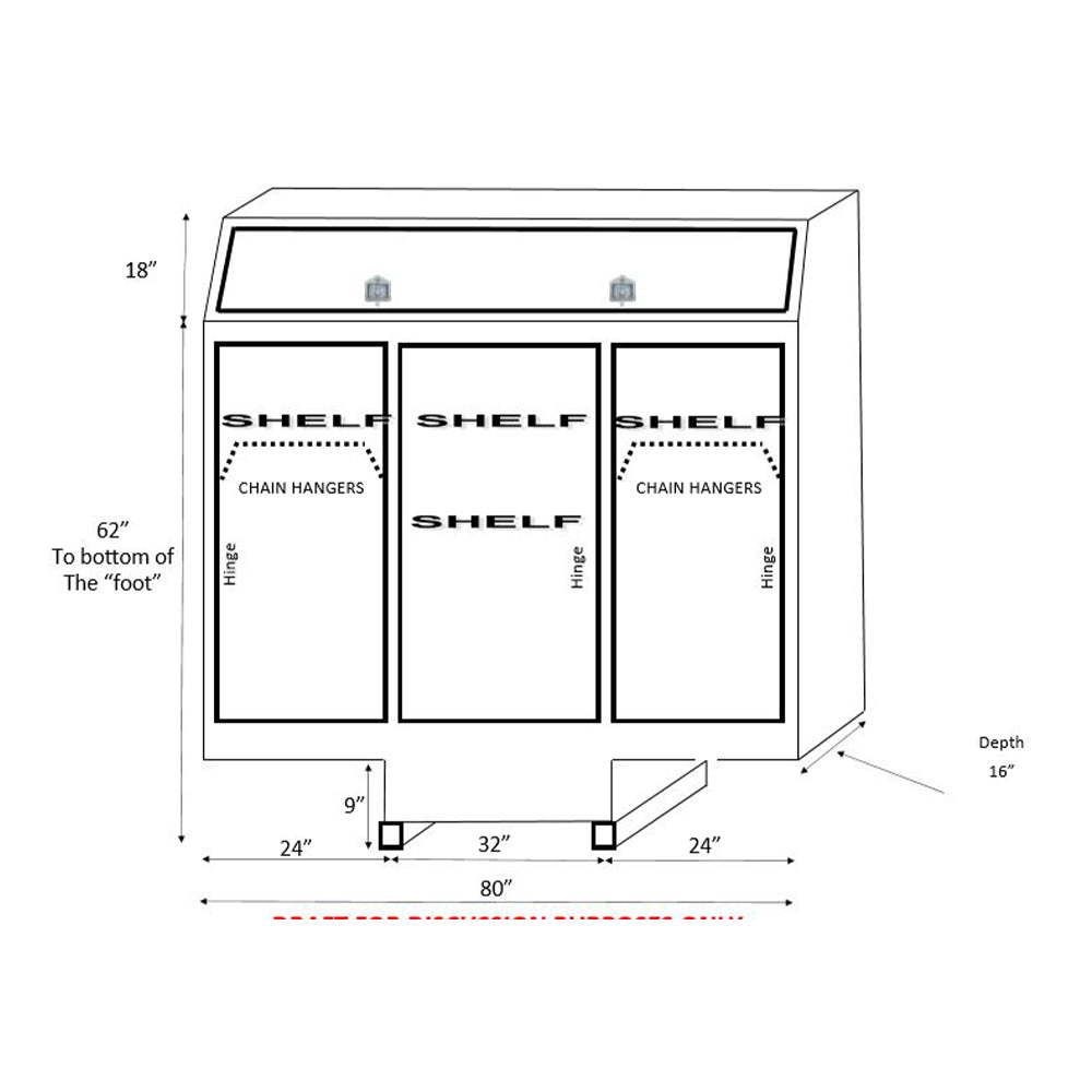 80" x 80" x 16" Enclosed 4 Door Cab Rack