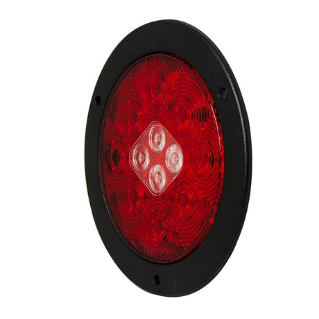 4" LED red/white flange mount combo tail and back-up light with 4-pin weather pack plug, closer view