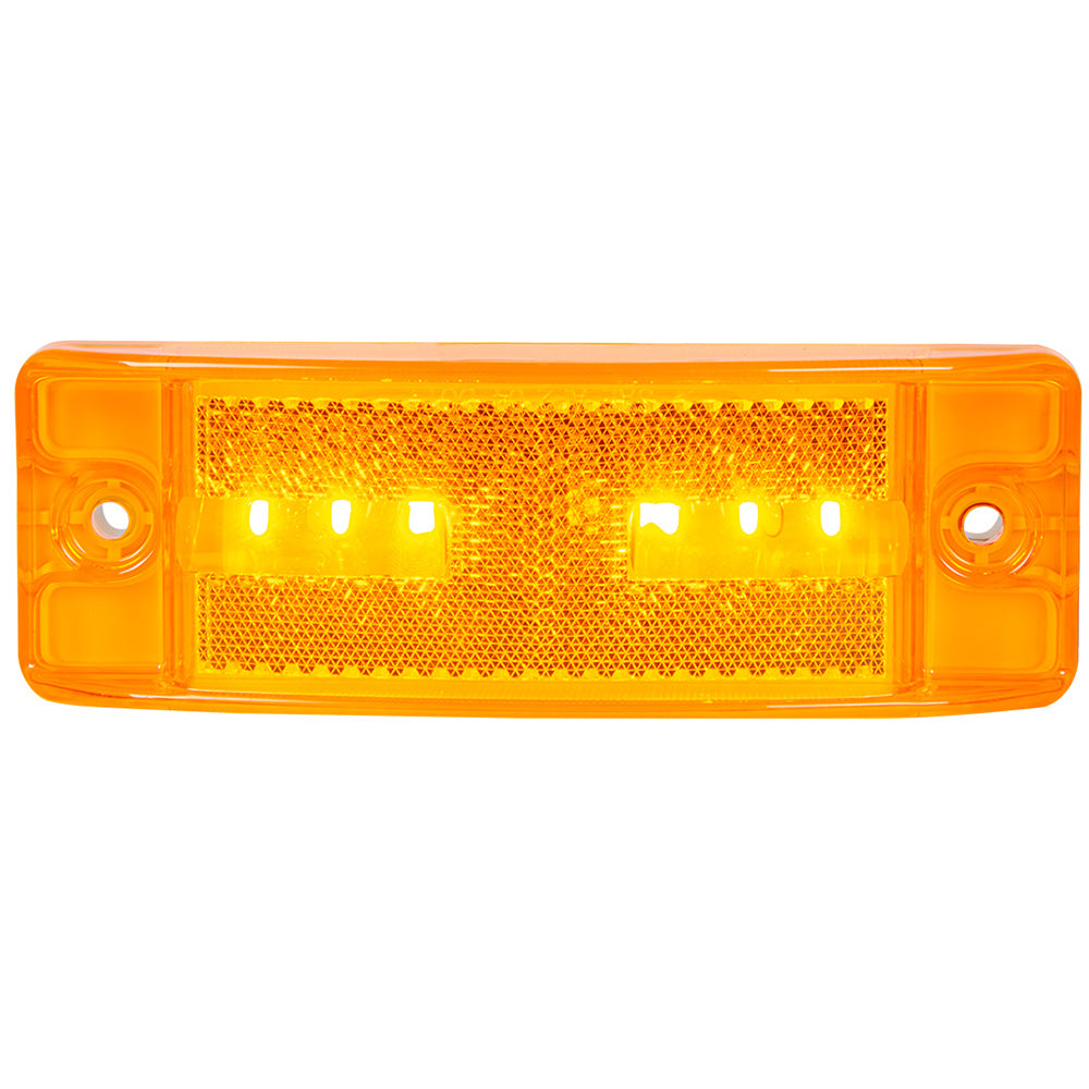 5-7/8" 6 LED Amber Turtle Style Marker Light with Reflector Lens