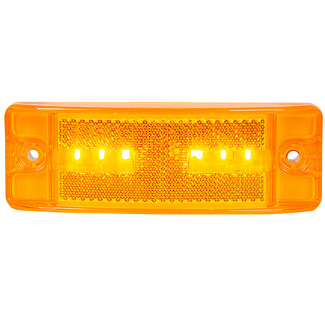 5-7/8" 6 LED amber Turtle style marker light with reflector lens