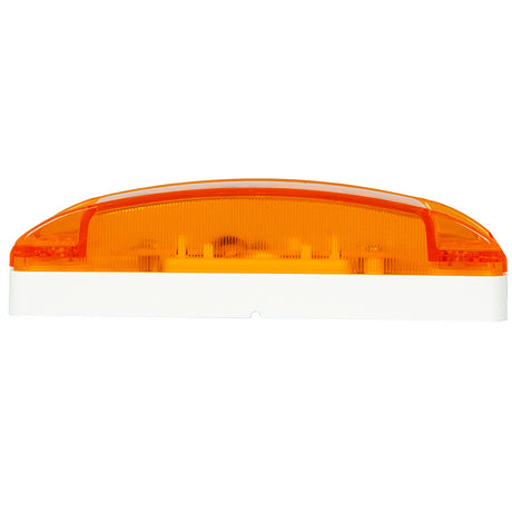 Close-up of 5-7/8" 6 LED amber Turtle style marker light with reflector lens