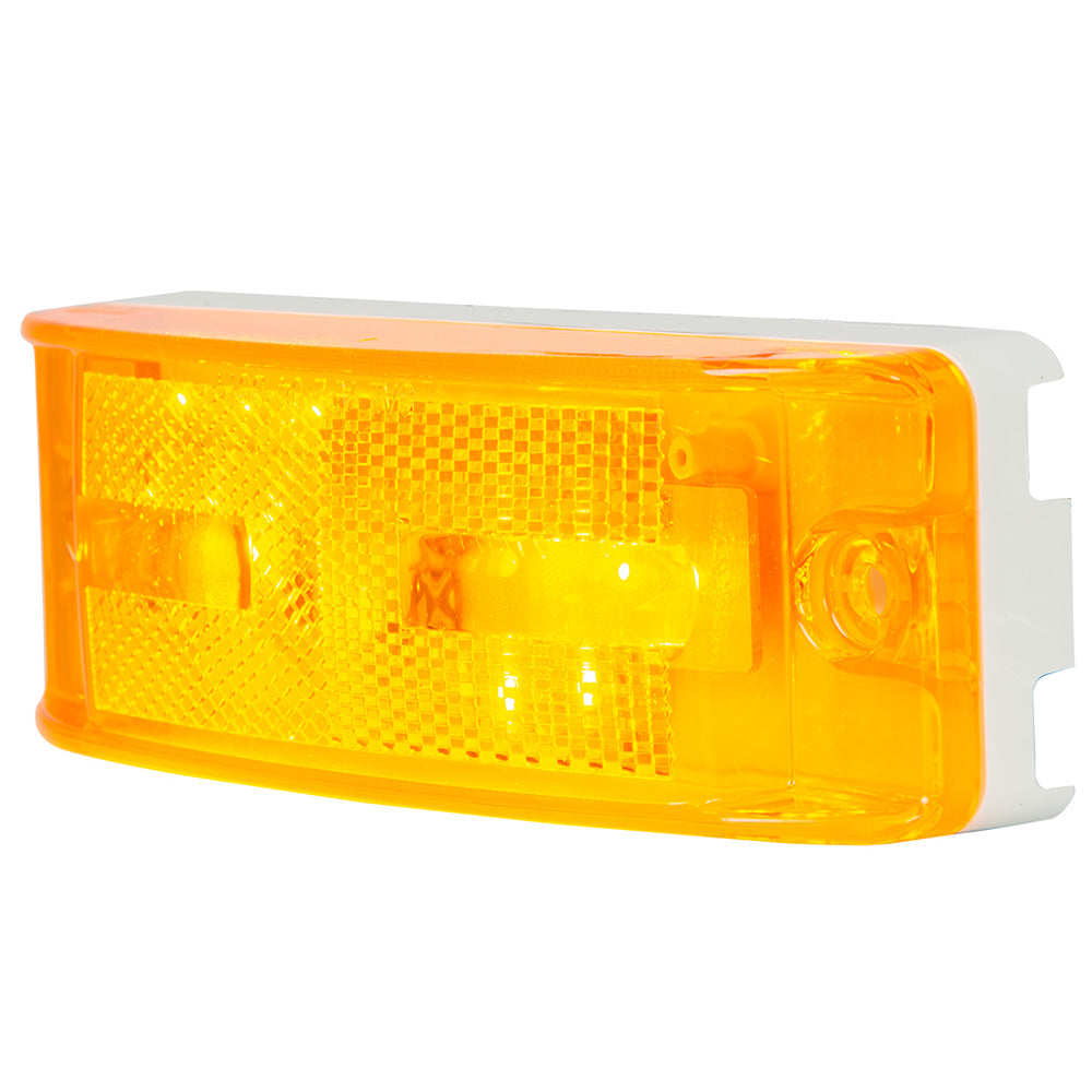 5-7/8" 6 LED Amber Turtle Style Marker Light with Reflector Lens