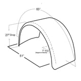 83" 304 Stainless Steel Low Single Axle Fenders with Universal Mounting Kit