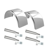 83" 304 Stainless Steel Low Single Axle Fenders with Universal Mounting Kit