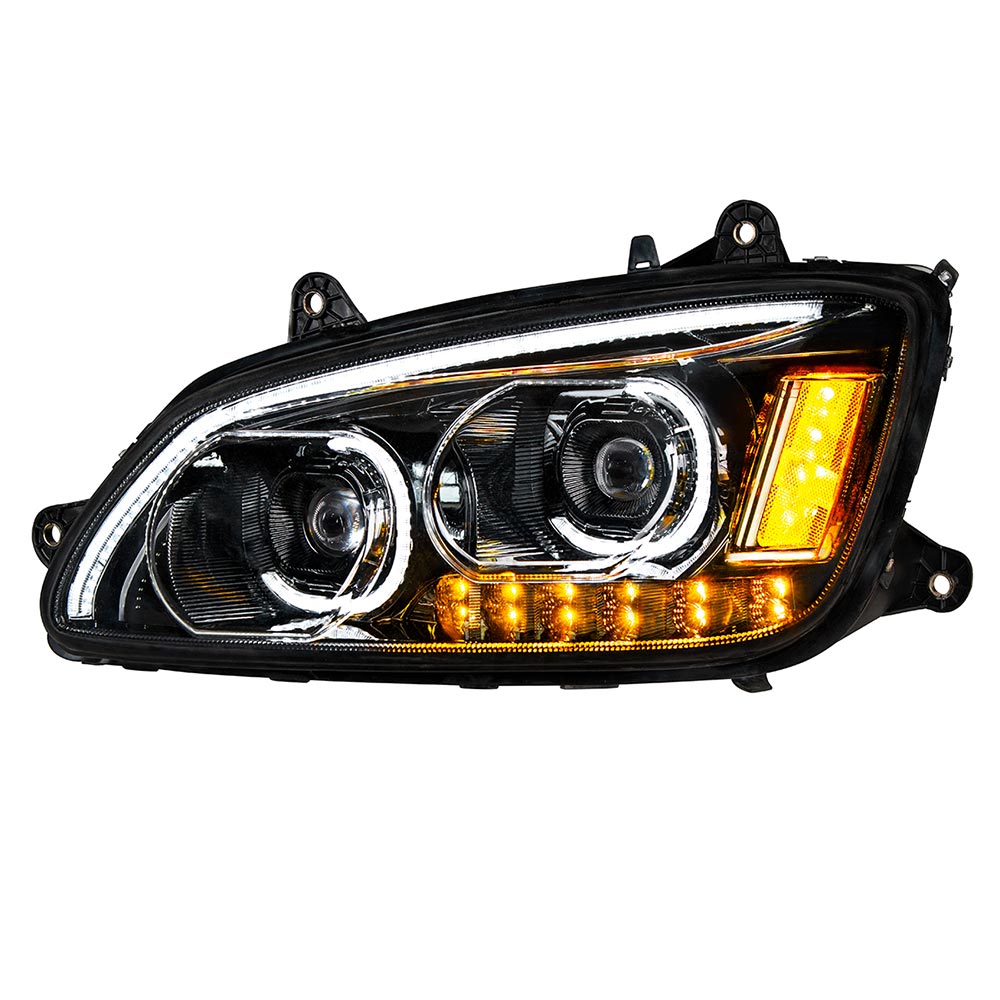 Kenworth T660 Blackout LED Headlight with LED Turn Signal