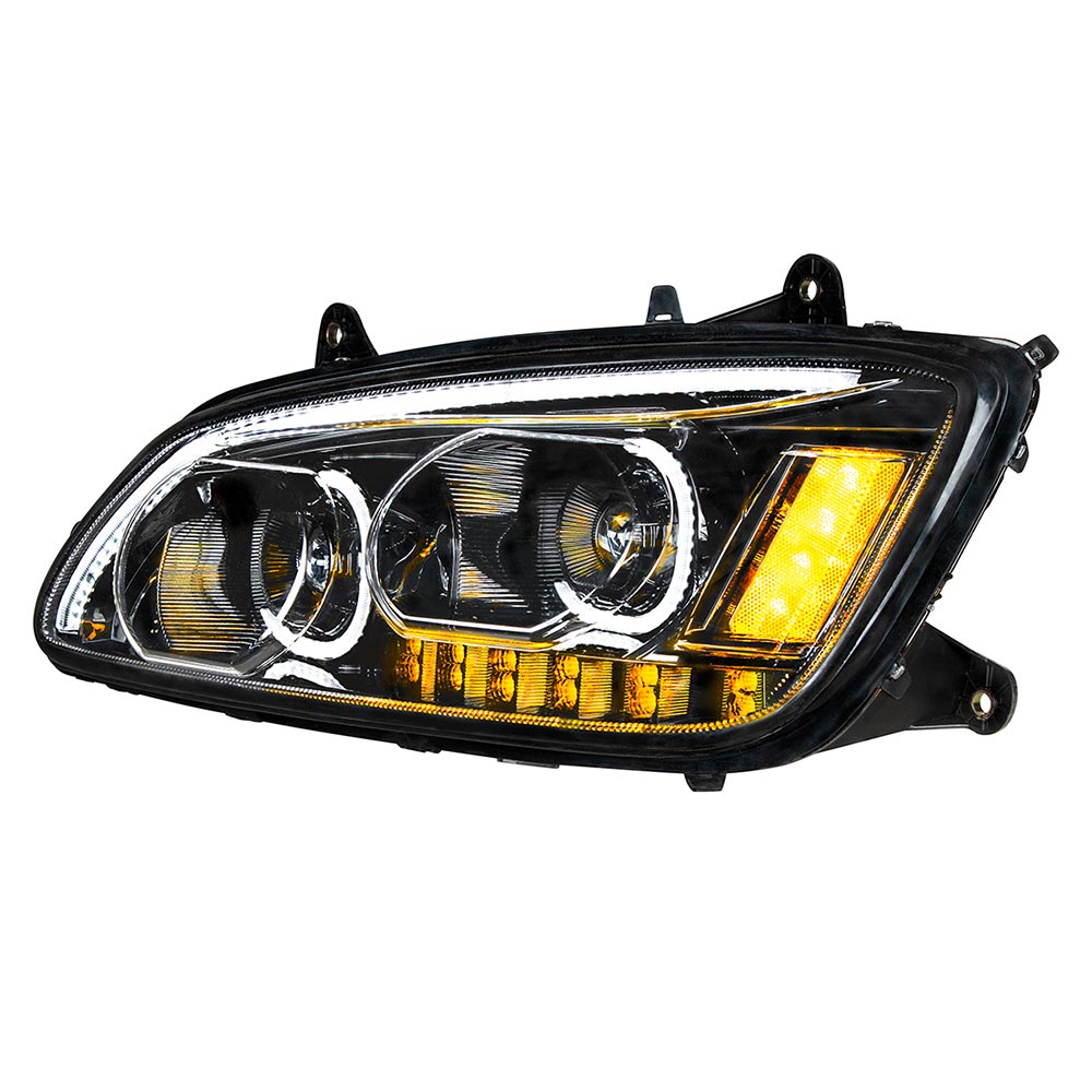 Kenworth T660 Blackout LED Headlight with LED Turn Signal
