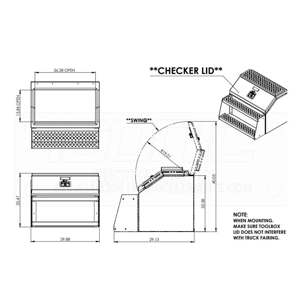 30" Big Mouth Checker Plate Step Box
