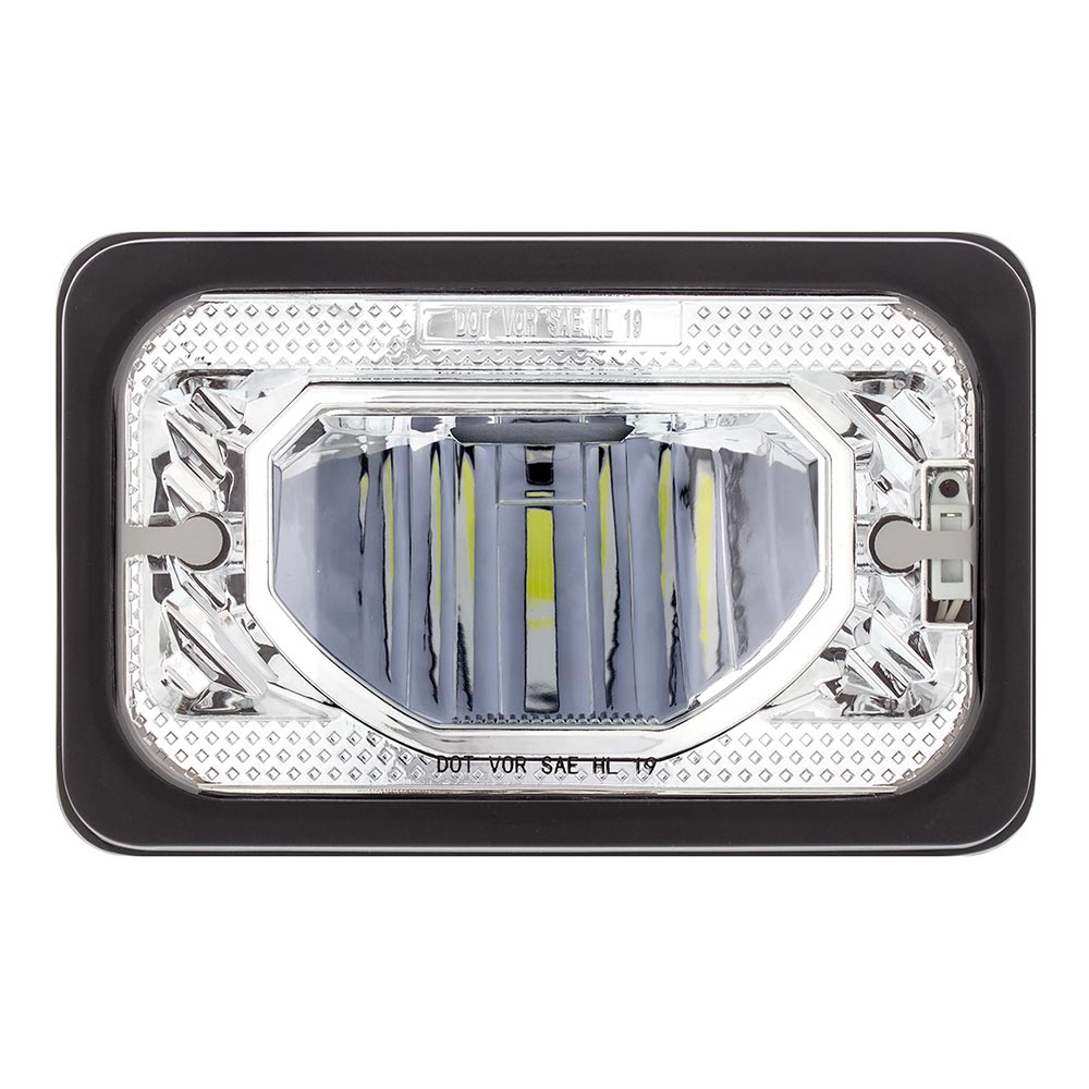 6" x 4" Chrome Heated LED Low Beam Headlight