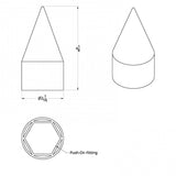 1-1/2" Chrome Plastic Spike Nut Cover Push On 10PK