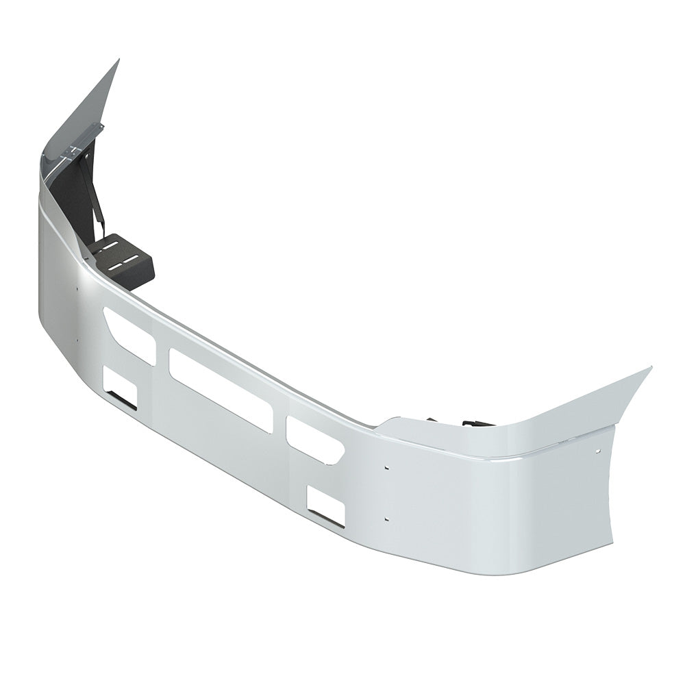 18" FL Cascadia SBA Chrome Bumper with Vent and Fog Cut Outs