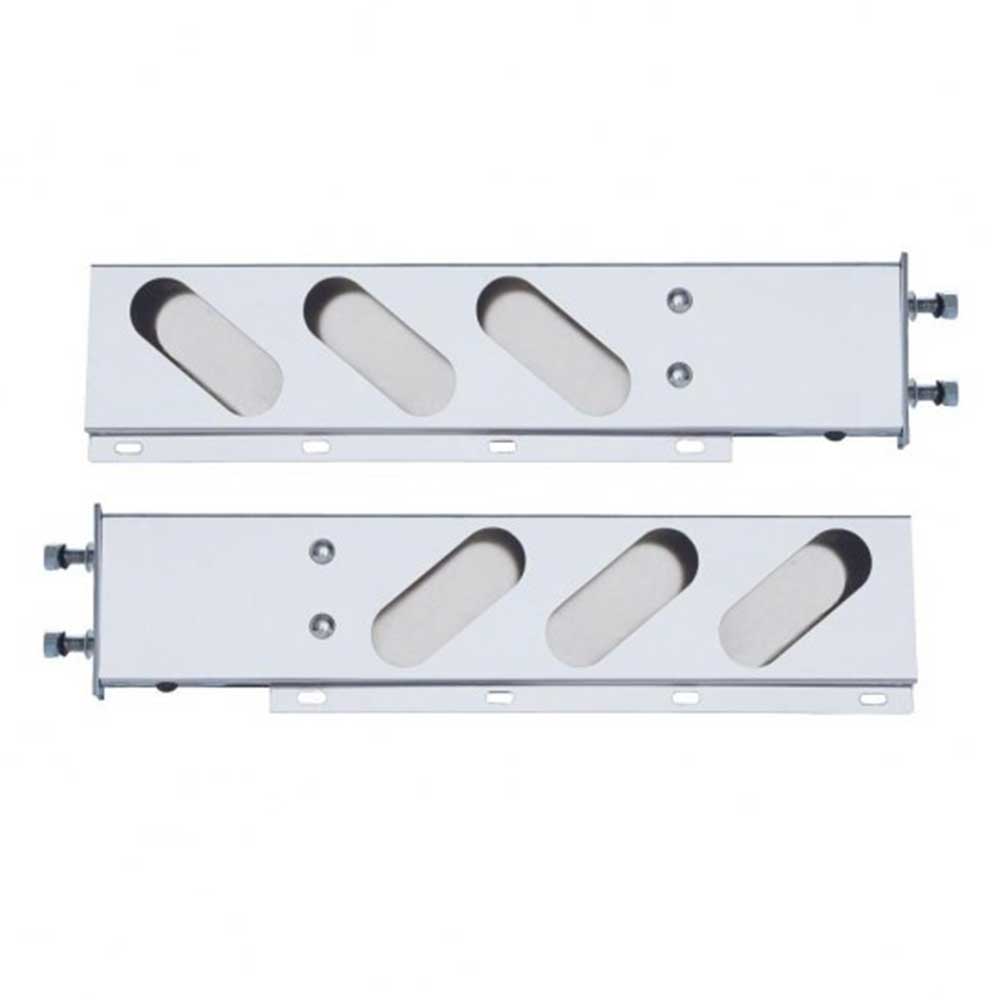 SS Spring-Loaded Two-Piece Rear Light Bar with 6 Oval Light Cutouts 3-3/4" Bolt Spacing