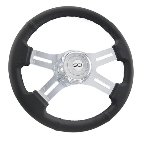 16" 4 Spoke leather steering wheel