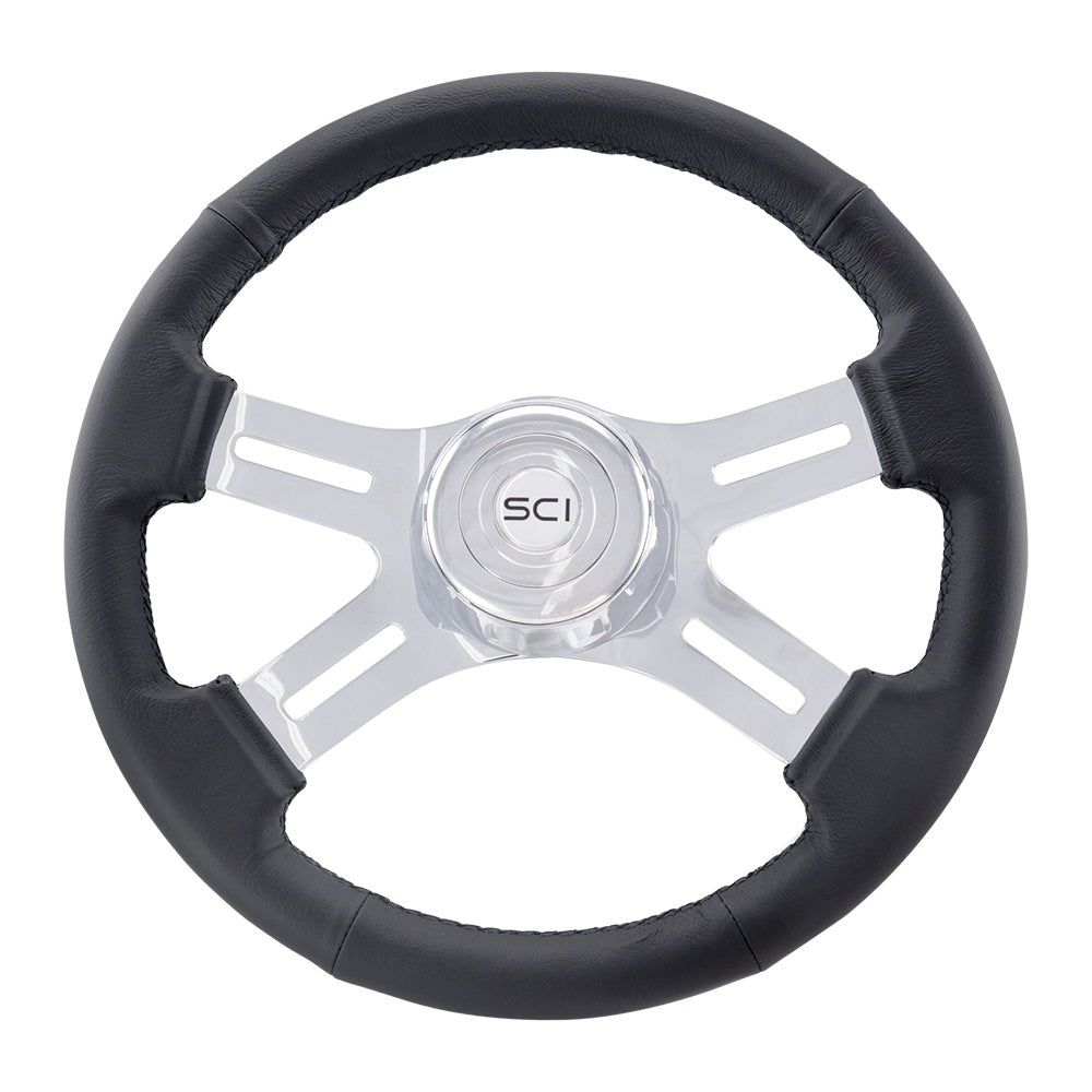 16" 4 Spoke Leather Steering Wheel