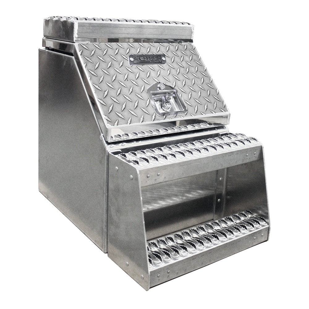 30" Wide Mouth Step Box with Diamond Plate Door
