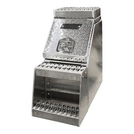 16" Wide mouth step box with diamond plate door