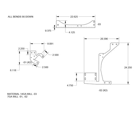Peterbilt and Kenworth DPF cover drop kit for semi trucks