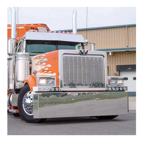 Western Star 4900 2007 and older 22" stainless steel mitered end bumper for semi trucks