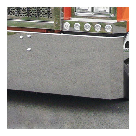 Close-up of Western Star 4900 2007 and older 22" stainless steel mitered end bumper