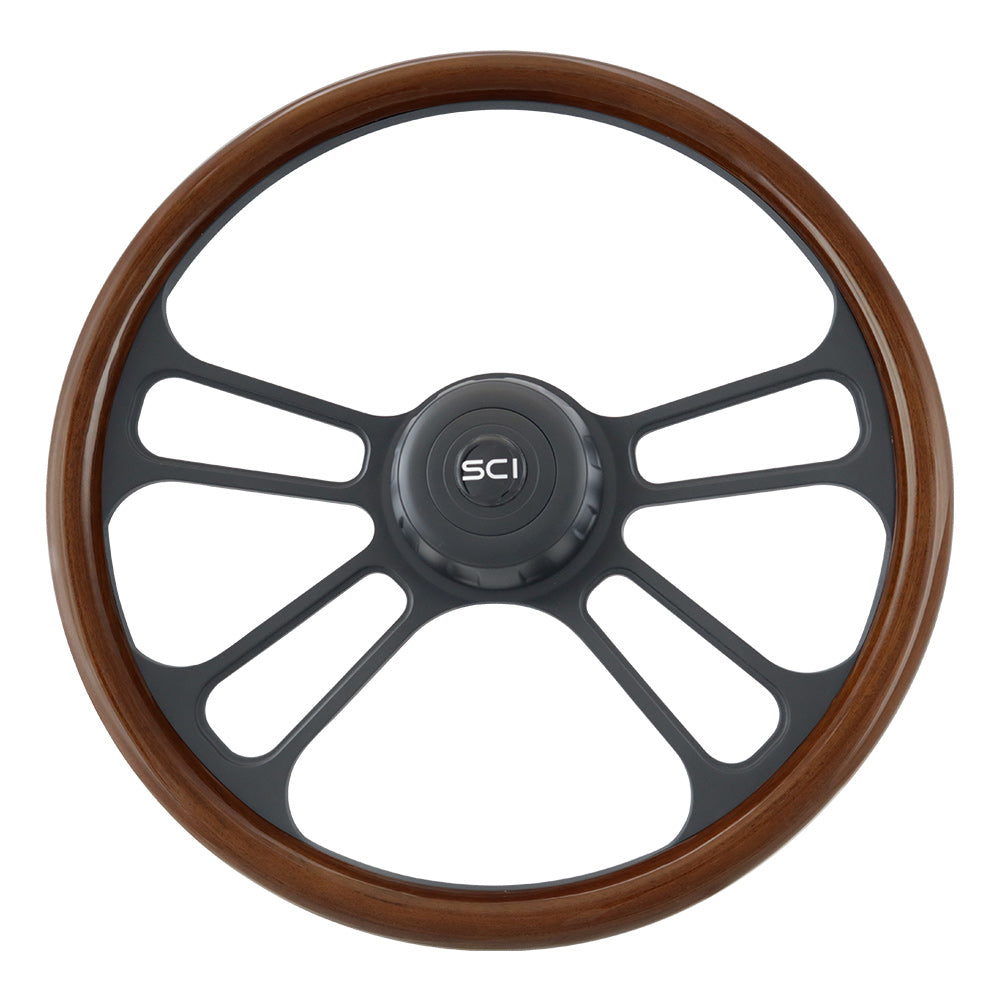 18" Phoenix Mahogany 4 Spoke Steering Wheel