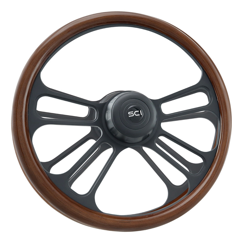 18" Phoenix Mahogany 4 Spoke Steering Wheel