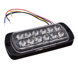 4-1/2" Double Row 12 LED Amber Warning and Strobe Light With 19 Flash Patterns Surface Mount