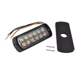 4-1/2" Double Row 12 LED Amber and White Warning and Strobe Light With 19 Flash Patterns Surface Mount