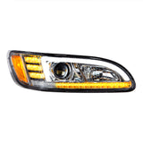 Peterbilt 382, 384, 386, 387 Chrome Projection Headlight with LED DRL and Sequential Turn Signal