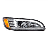 Peterbilt 382, 384, 386, 387 Chrome Projection Headlight with LED DRL and Sequential Turn Signal