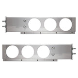 Stainless Steel Rear Light Bar with 4" 1" Light Cutouts