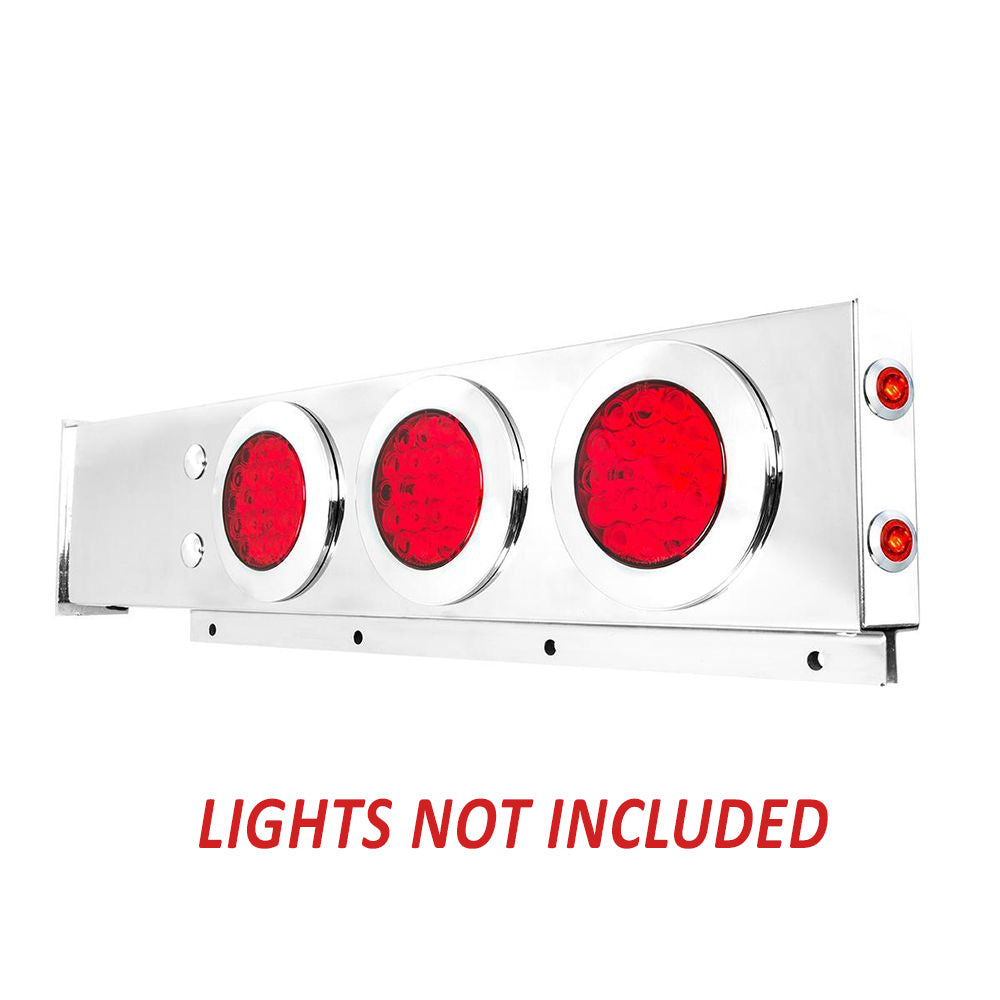 Stainless Steel Rear Light Bar with 4" 1" Light Cutouts