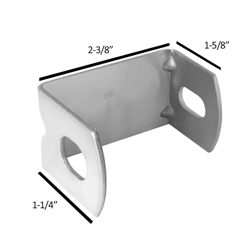 1-5/8" x 2-3/8" Heavy Duty U-shape Stainless Mirror Bracket