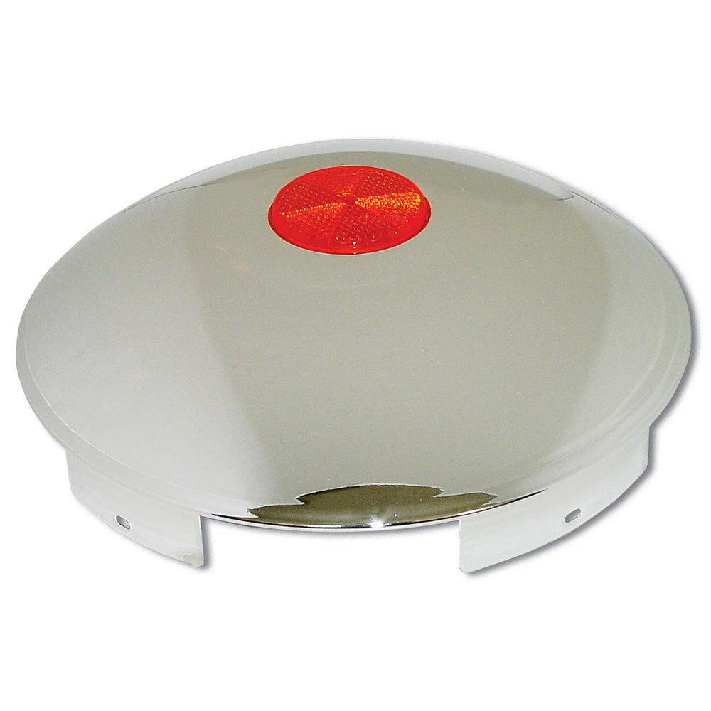 Chrome Front Hubcap with Reflector, 1" Lip