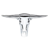 Chrome Long Horn Bull Hood Ornament