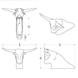 Chrome Long Horn Bull Hood Ornament