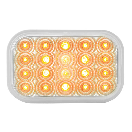 Amber clear rectangular spyder flush mount LED light