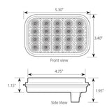 Amber Clear Rectangular Spyder Flush Mount LED Light