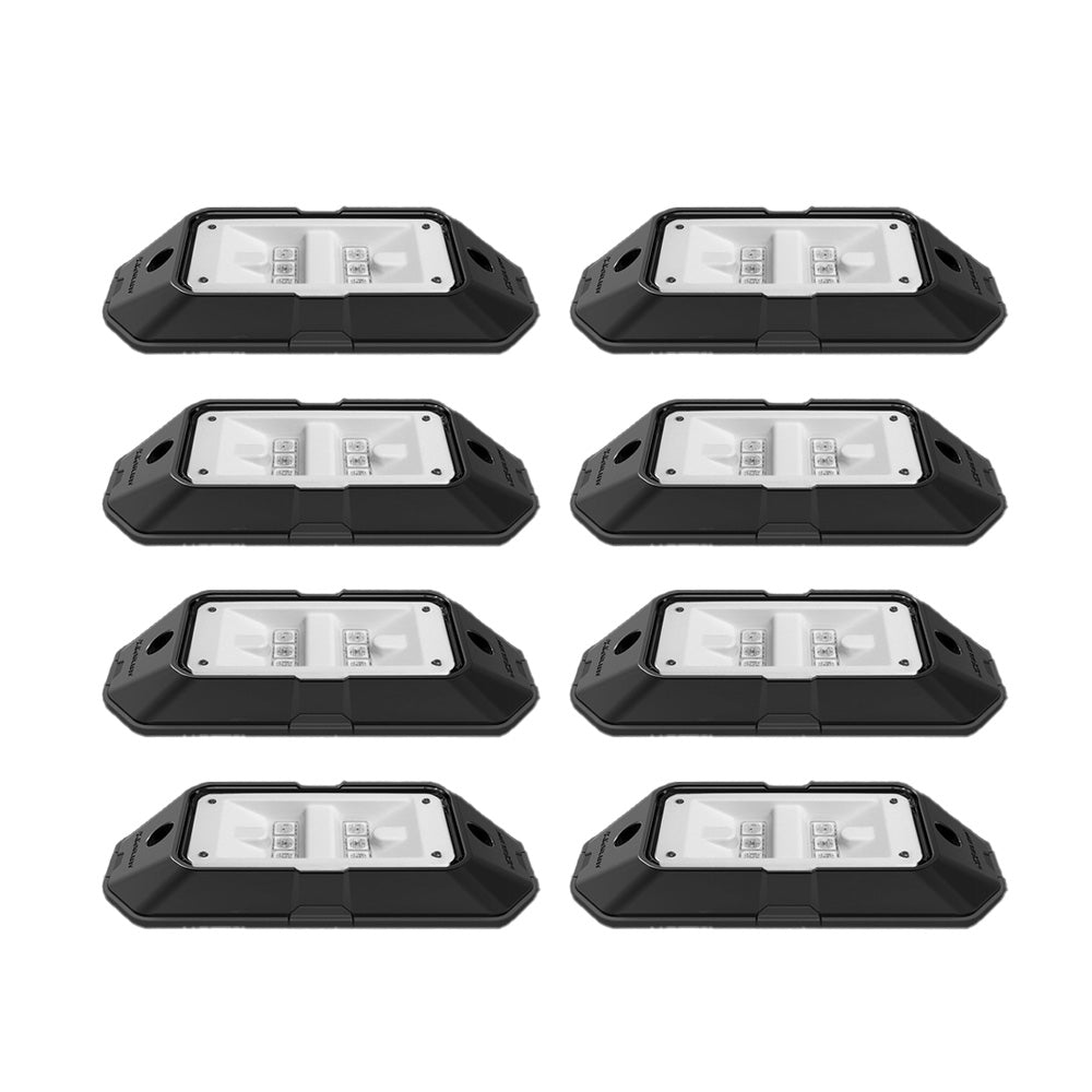 XK GLOW 8-Piece App Controlled Multi Color Rock Light Under Glow Set