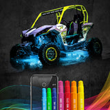 XK GLOW 4-Piece App Controlled Multi Color Rock Light Under Glow Set