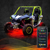 XK GLOW 8-Piece App Controlled Multi Color Rock Light Under Glow Set