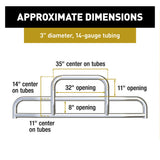 Tuff Guard II Polished Stainless Grill Guard with 38-Degree Bend