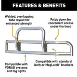 Tuff Guard II Polished Stainless Grill Guard with 38-Degree Bend