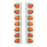 Kenworth SS Front Air Cleaner Bracket with Amber LED Watermelon Lights & Bezels