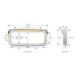 Dual Rectangular Headlight Bezel w/ Visor Amber LED Lights w/ Amber Lens
