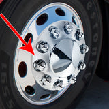 33mm Chrome Plastic Standard Nut Covers With Flange Push-On 20 PK