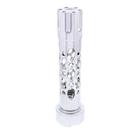 Chrome Austin gun cylinder 9/10 gearshift knob, close-up