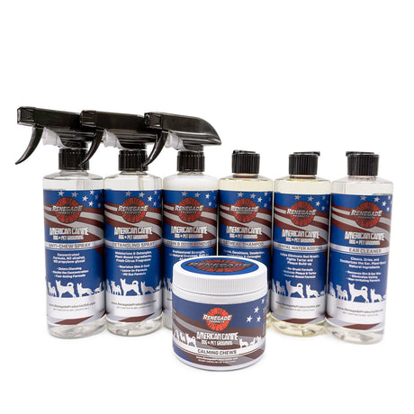 Dog grooming kit with chews