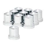 33mm x 2-1/4" Chrome Plastic Pointed Top Hat Nut Cover - Push On 10PK